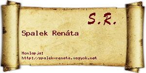 Spalek Renáta névjegykártya